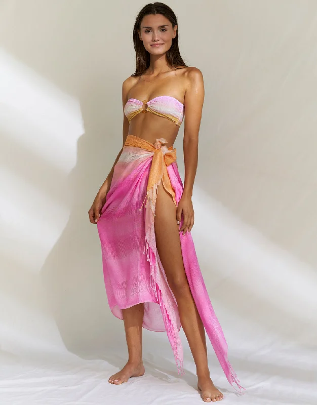 Embroidered bikini bottoms on sale in a geometric design for a modern touchOmbre Flow Pareo - Gelato Hues Embroidered bikini bottoms on sale in a geometric design for a modern touchOmbre Flow Pareo - Gelato Hues