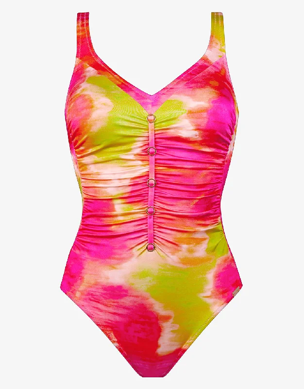 Printed mesh one - piece swimsuits on discount for a trendy and breathable beach optionPink Aqua Moulded Swimsuit - Pink Mix Printed mesh one - piece swimsuits on discount for a trendy and breathable beach optionPink Aqua Moulded Swimsuit - Pink Mix