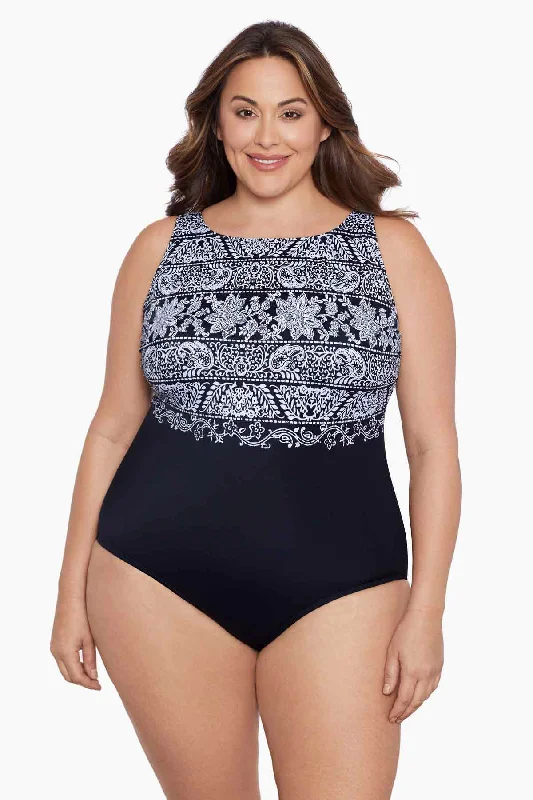 Bikini bottoms with a ruched back on discount for a more flattering fitPlus Size Scoopback Highneck Tank Long Torso One Piece Swimsuit Night Seas Bikini bottoms with a ruched back on discount for a more flattering fitPlus Size Scoopback Highneck Tank Long Torso One Piece Swimsuit Night Seas