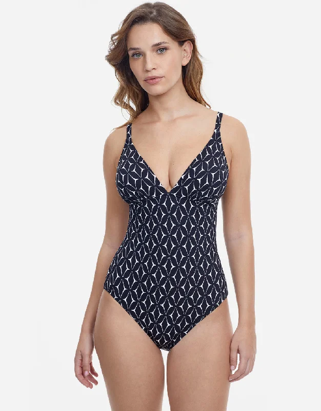 Printed sheer bikini sets on sale for a daring and sexy beach appearance with a lining for modestyProfile Supreme V Neck Swimsuit - Black Printed sheer bikini sets on sale for a daring and sexy beach appearance with a lining for modestyProfile Supreme V Neck Swimsuit - Black