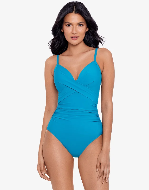 Ruffled bikini bottoms on sale with a large bow detail for a more feminine and playful lookRock Solid Captivate Swimsuit - Malibu Blue Ruffled bikini bottoms on sale with a large bow detail for a more feminine and playful lookRock Solid Captivate Swimsuit - Malibu Blue