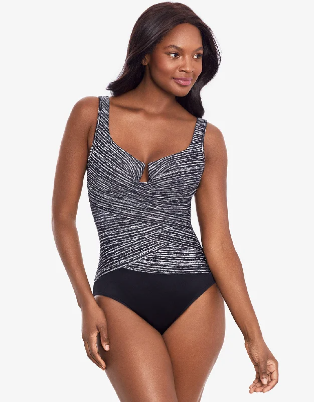 Bikini tops on sale with a built - in underwire and molded cups for maximum supportSelenite Layered Escape Swimsuit - Black Bikini tops on sale with a built - in underwire and molded cups for maximum supportSelenite Layered Escape Swimsuit - Black