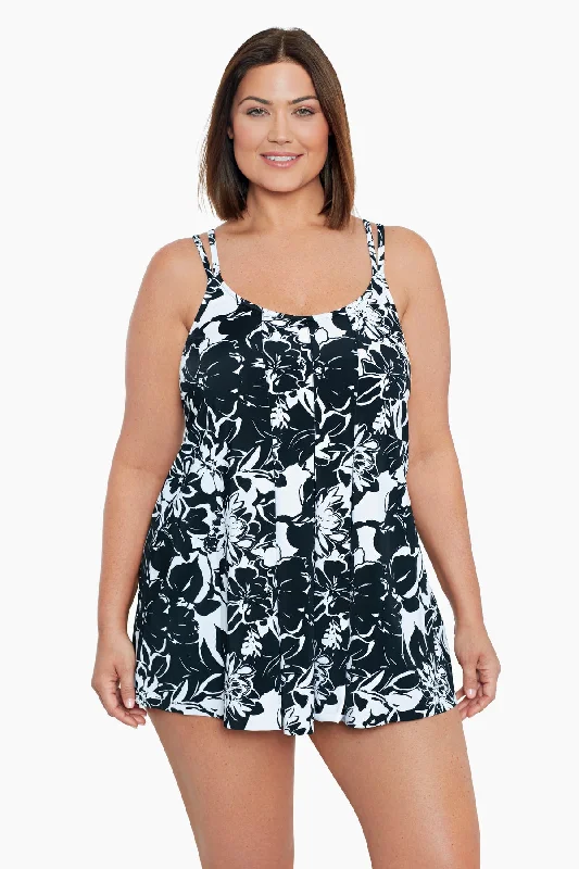 One - shoulder one - piece swimsuits on promotion for a trendy and unique beach appearancePlus Size Pleated Front One Piece Swim Dress Bloomfield One - shoulder one - piece swimsuits on promotion for a trendy and unique beach appearancePlus Size Pleated Front One Piece Swim Dress Bloomfield