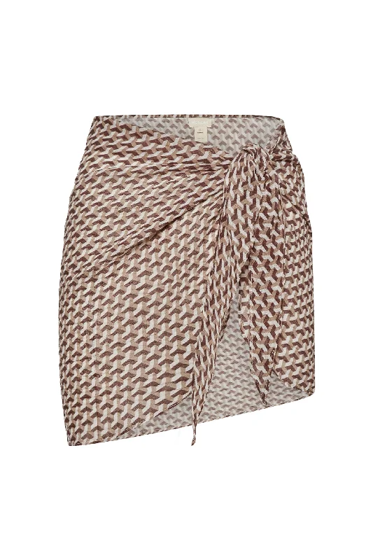 Retro style high waisted bikinis on discount in polka dot printsSouth Beach Sarong - Husk Geo