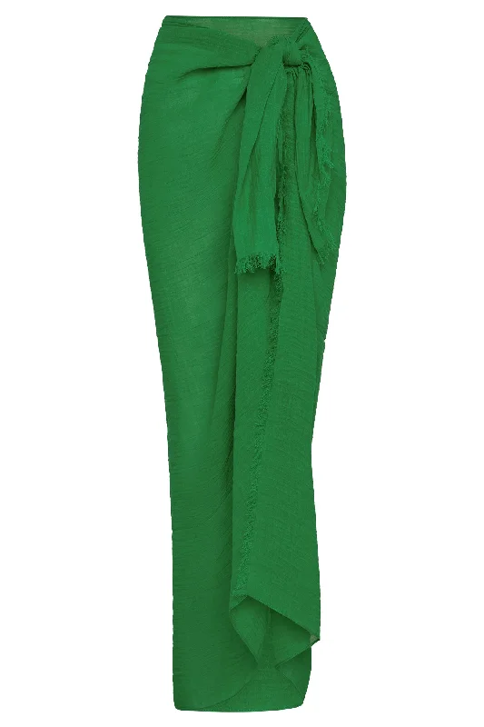 Monokini - style swimsuits on discount with a unique one - piece designSt. Tropez Sarong - Palm Green Crinkle Linen Monokini - style swimsuits on discount with a unique one - piece designSt. Tropez Sarong - Palm Green Crinkle Linen