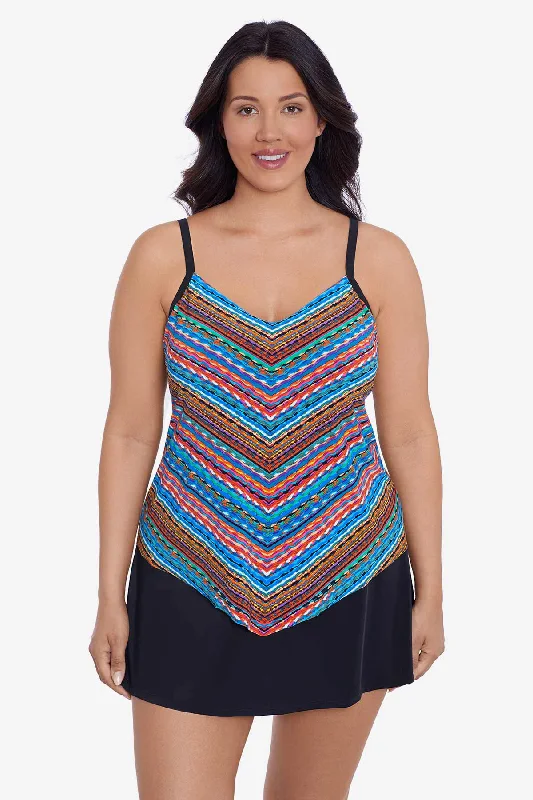 Metallic - trimmed bikini tops on sale for a touch of luxuryPlus Size Hank Tankini Top Stitched Up Metallic - trimmed bikini tops on sale for a touch of luxuryPlus Size Hank Tankini Top Stitched Up