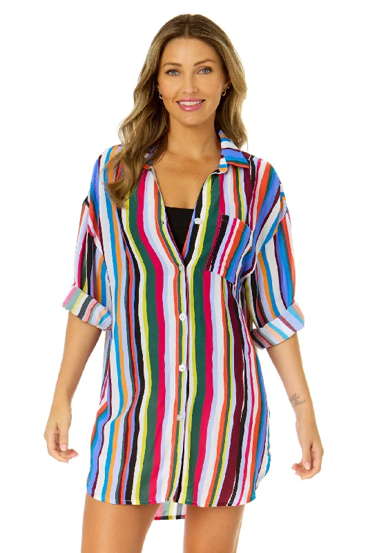 Longline bikini tops on special offer for a more structured and supportive fitWomen's Easy Breezy Stripe Button Down Shirt Swimsuit Cover Up Longline bikini tops on special offer for a more structured and supportive fitWomen's Easy Breezy Stripe Button Down Shirt Swimsuit Cover Up