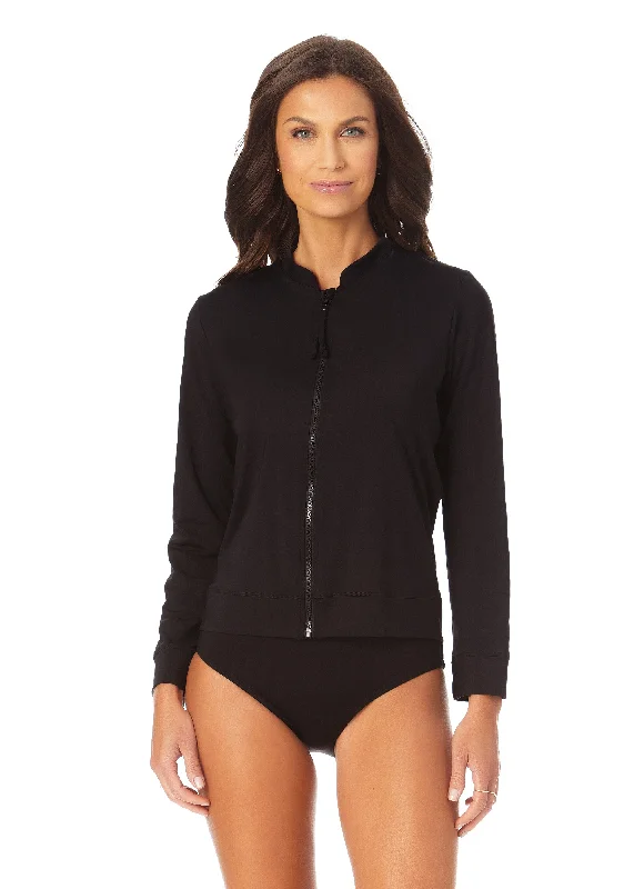 Sheer overlay bikini tops on promotion for a touch of allure and eleganceWomen's Live In Color Long Sleeve Zip Front Rash Guard Top Sheer overlay bikini tops on promotion for a touch of allure and eleganceWomen's Live In Color Long Sleeve Zip Front Rash Guard Top