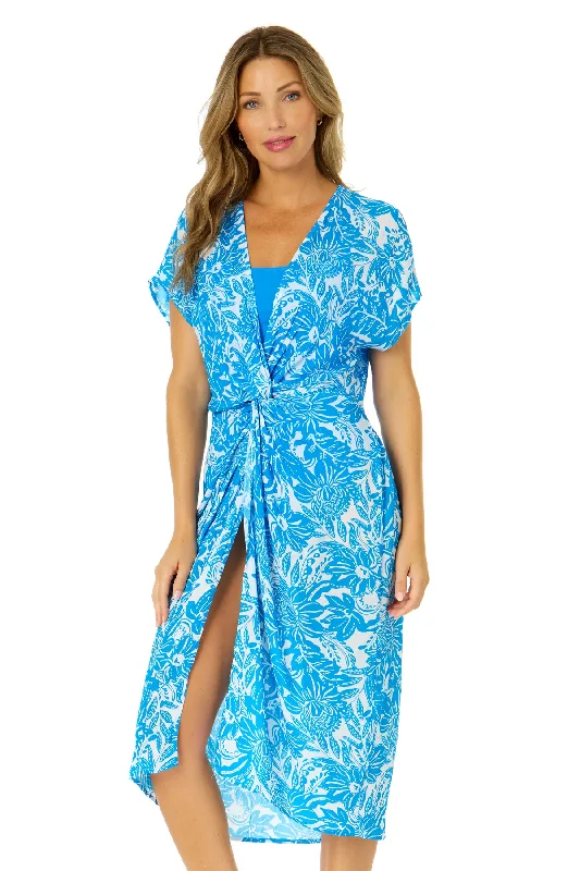 Swimdress - style swimsuits on discount for a modest and stylish beach optionWomen's Midnight Floral V Neck Twist Front Midi Dress Cover Up Swimdress - style swimsuits on discount for a modest and stylish beach optionWomen's Midnight Floral V Neck Twist Front Midi Dress Cover Up
