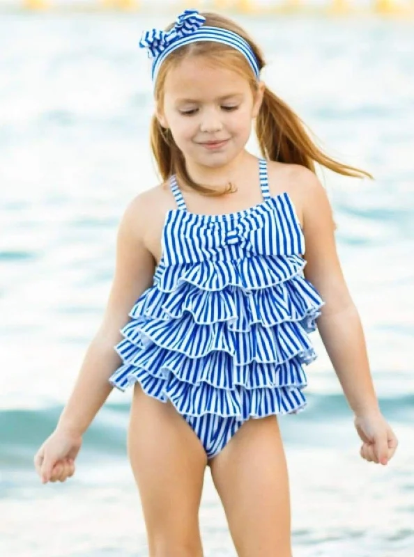 Girls Let's Ruffle the Water One Piece Swimsuit