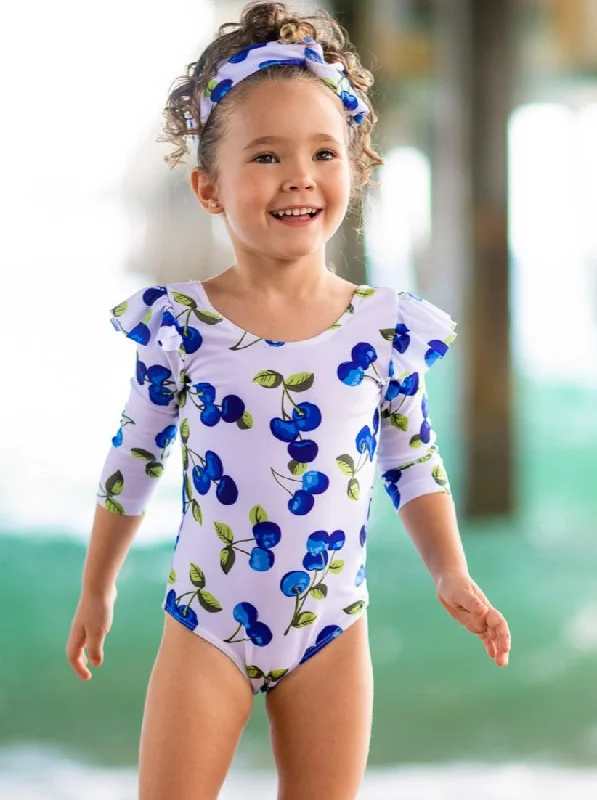Girls Soak in the Fun Rash Guard One Piece Swimsuit
