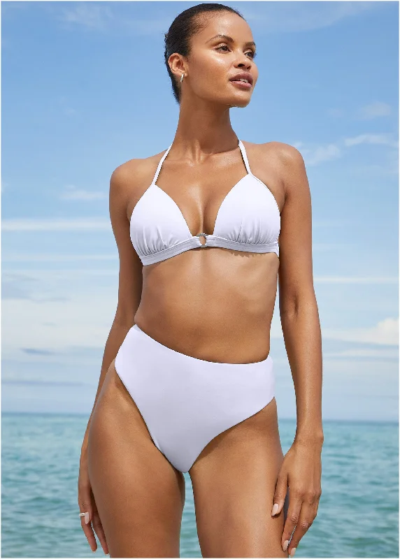 Tahiti High Rise Moderate Bottom - Pearl White