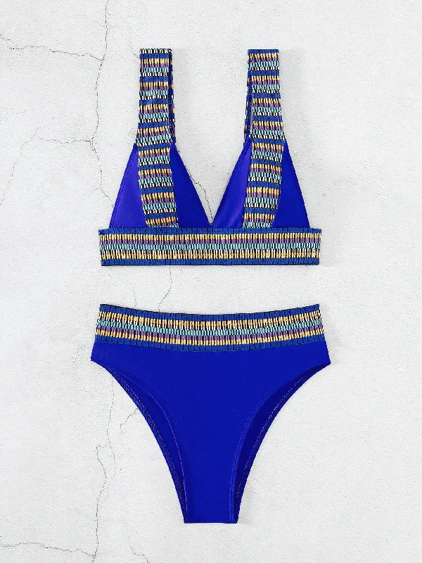 Indigo Contrast Tape Bikini Set