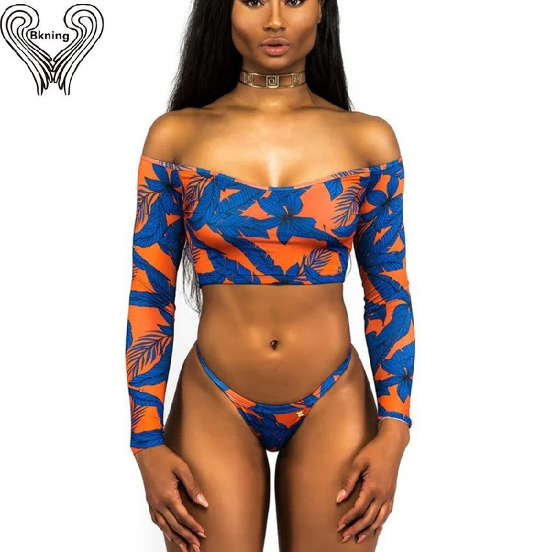Bkning Off The Shoulder Bikini Long Sleeve Bikni Set Low Waist Bathing Suit Push Up Swimwear Women Swimsuit High Cut Monokini Bkning Off The Shoulder Bikini Long Sleeve Bikni Set Low Waist Bathing Suit Push Up Swimwear Women Swimsuit High Cut Monokini