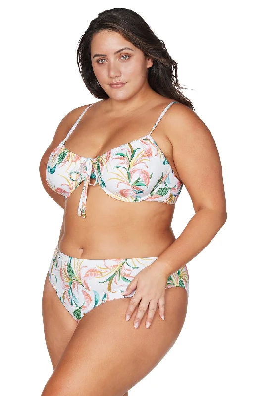 April Spritz White Monet Curve Fit Mid Rise Swim Pant