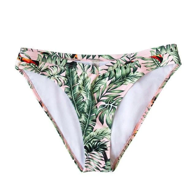 Cute Leafy Pink High Cut Mid Waist Bikini Bottom - Women Sexy Single Panties Briefs (TSP4)(TB8D)(TSP1)(F28) Cute Leafy Pink High Cut Mid Waist Bikini Bottom - Women Sexy Single Panties Briefs (TSP4)(TB8D)(TSP1)(F28)