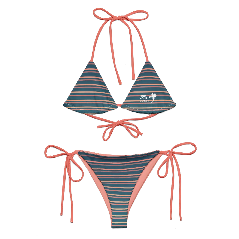 Find Your Coast® Harbor Stripe UPF 50 Recycled Bikini